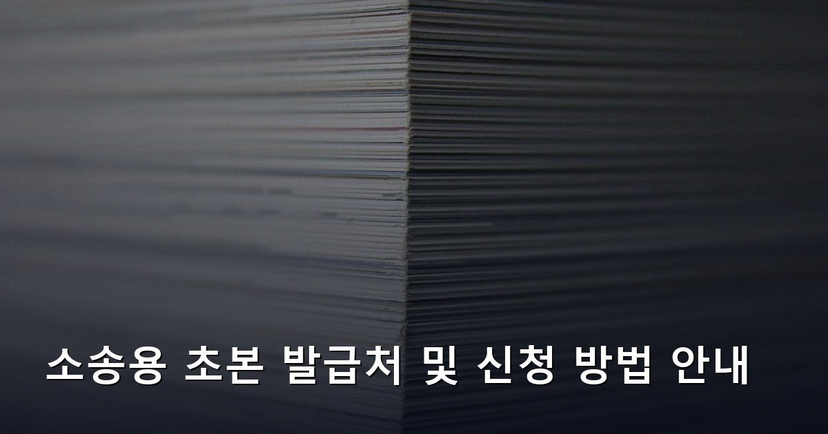 소송용 초본 발급처 및 신청 방법 안내
